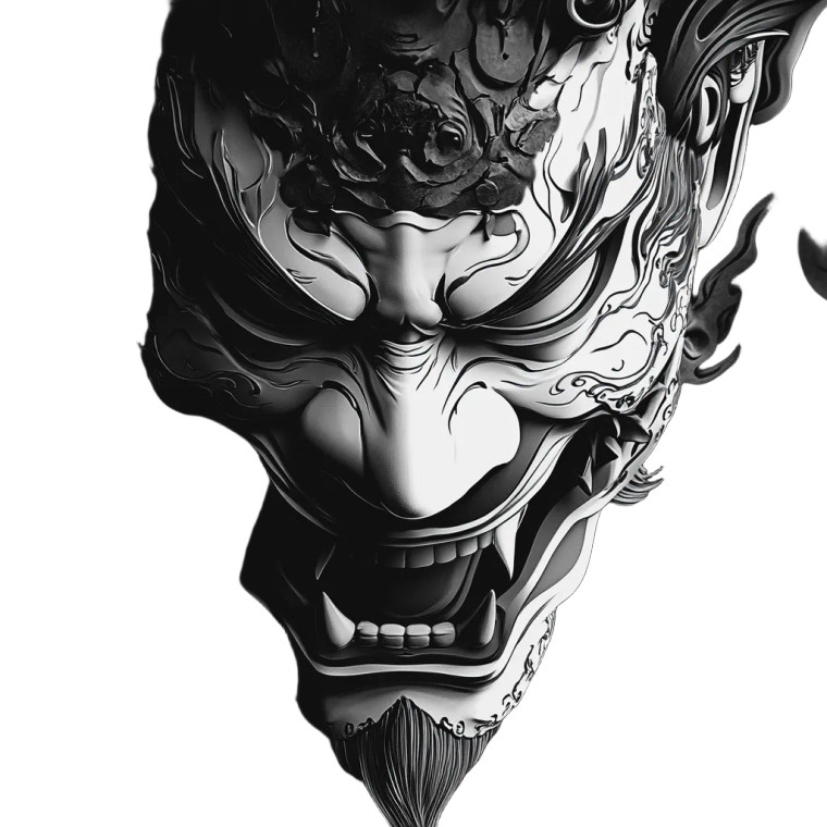 Hannya Mask V24 Vinyl Car Decal Sticker – Waterproof & UV-Resistant 8"