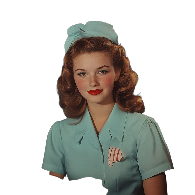 1945 Waitress Vinyl Car Decal Sticker – Waterproof & UV-Resistant 8"