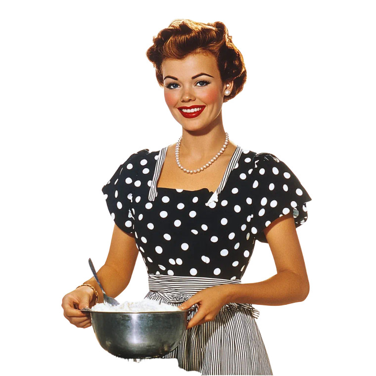 Retro Kitchen Woman V2 Vinyl Car Decal Sticker – Waterproof & UV-Resistant 8"