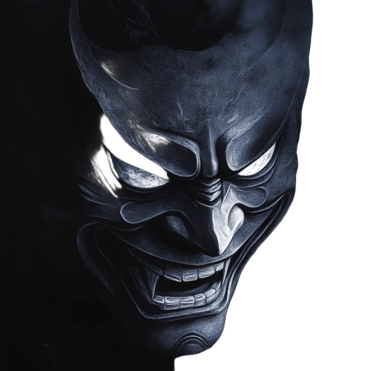 Angry Hannya Mask V3 Vinyl Car Decal Sticker – Waterproof & UV-Resistant 8"