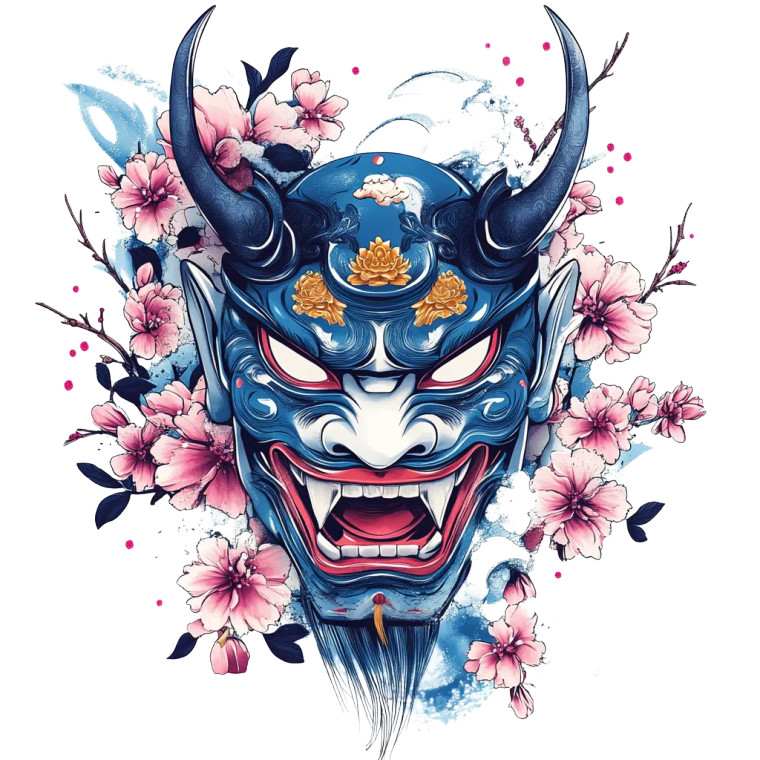 Hannya Mask V25 Vinyl Car Decal Sticker – Waterproof & UV-Resistant 8"