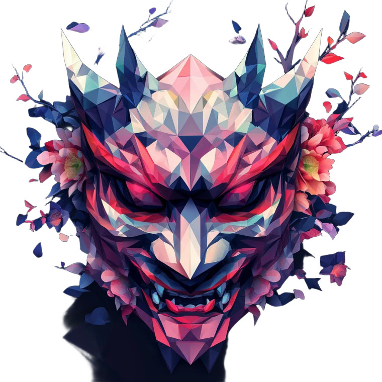 Hannya Mask V26 Vinyl Car Decal Sticker – Waterproof & UV-Resistant 8"