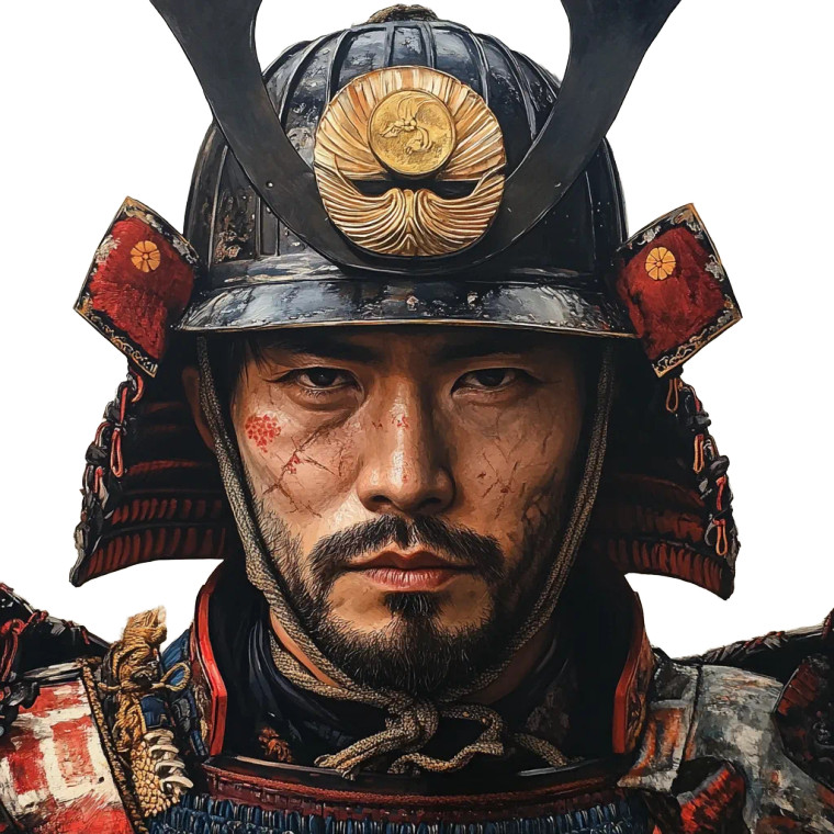 Samurai Portrait V17 Vinyl Car Decal Sticker – Waterproof & UV-Resistant 8"