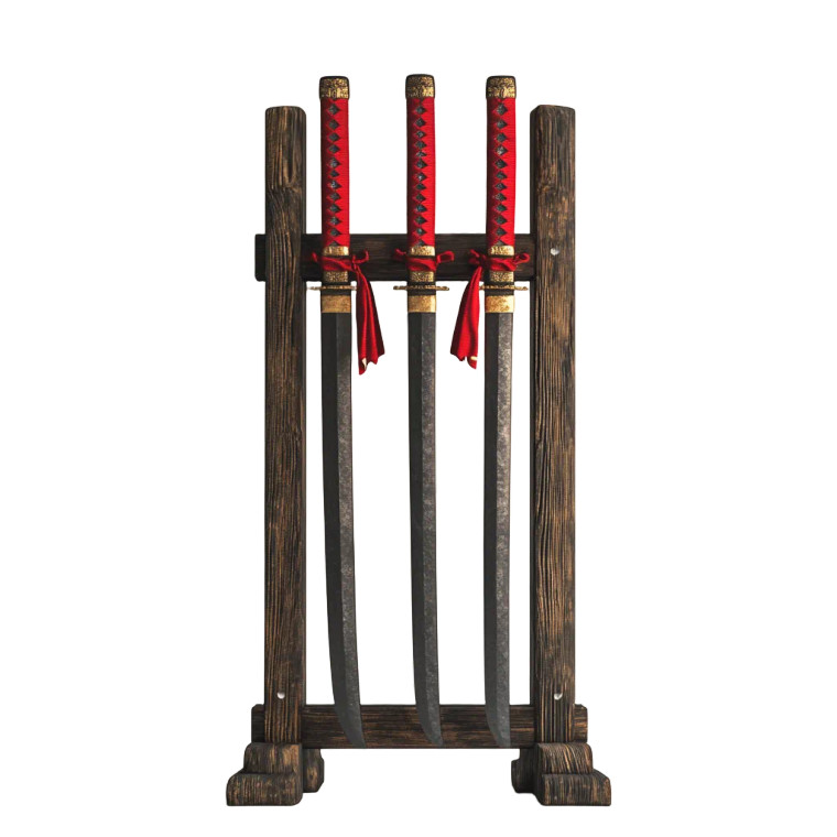 Red-Handled Katanas Vinyl Car Decal Sticker – Waterproof & UV-Resistant 8"