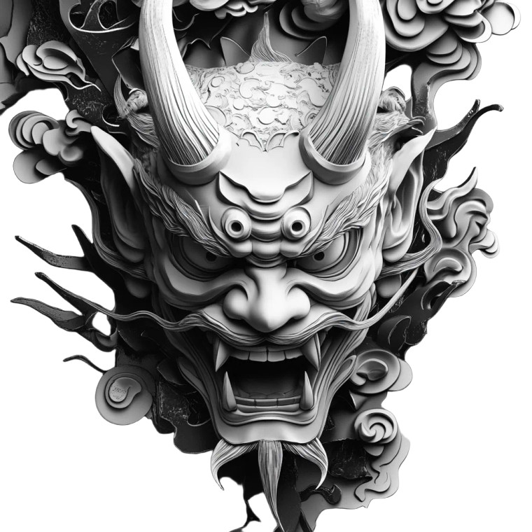 Oni Mask V24 Vinyl Car Decal Sticker – Waterproof & UV-Resistant 8"