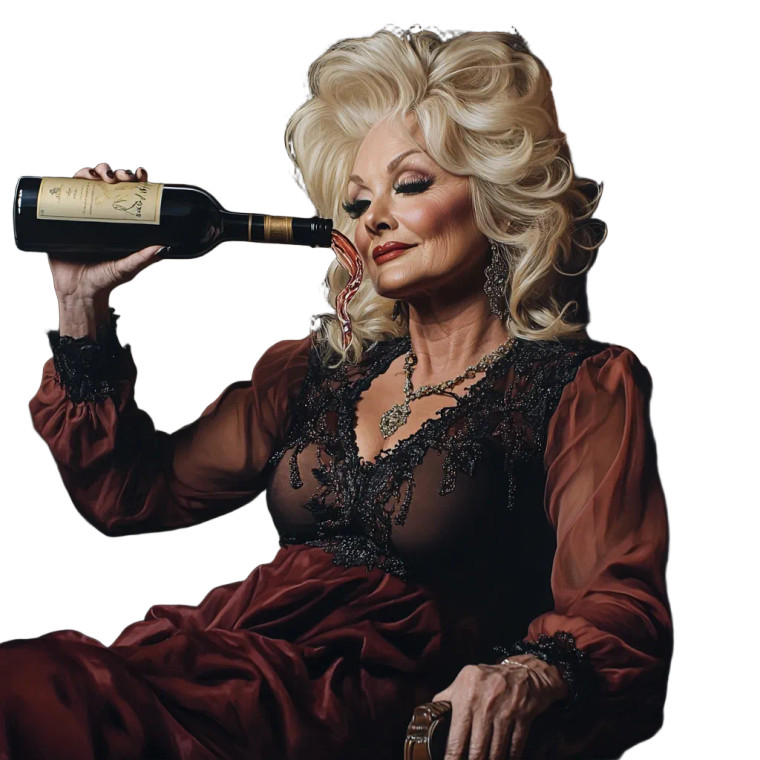 Dolly Parton Pouring Wine Vinyl Car Decal Sticker – Waterproof & UV-Resistant 8"