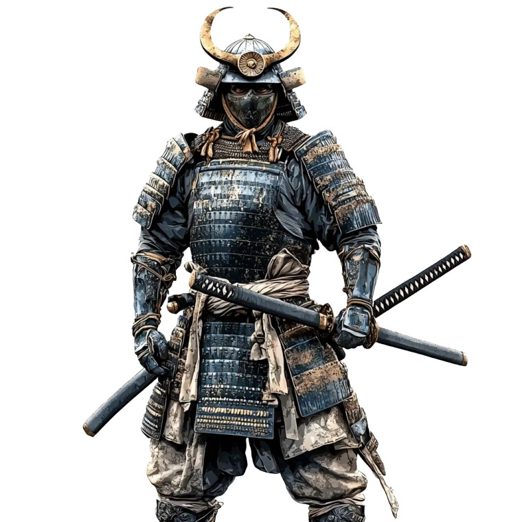 Samurai Armor Katana Vinyl Car Decal Sticker – Waterproof & UV-Resistant 8"