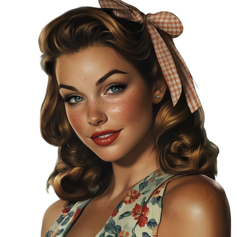 1940S Pin Up V3 Vinyl Car Decal Sticker – Waterproof & UV-Resistant 8"