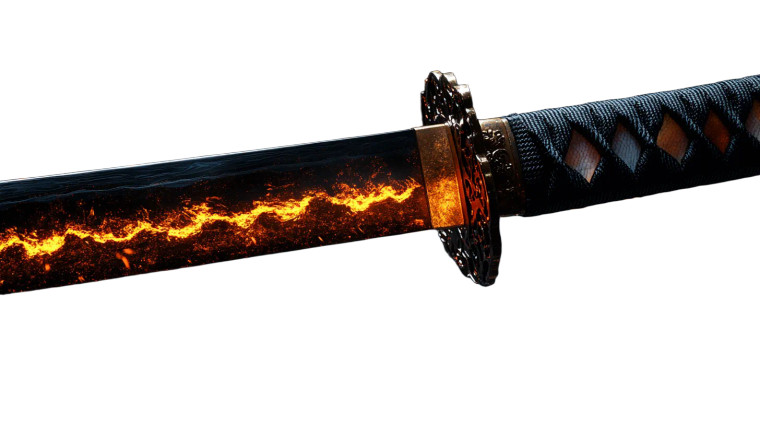 Molten Katana Vinyl Car Decal Sticker – Waterproof & UV-Resistant 8"