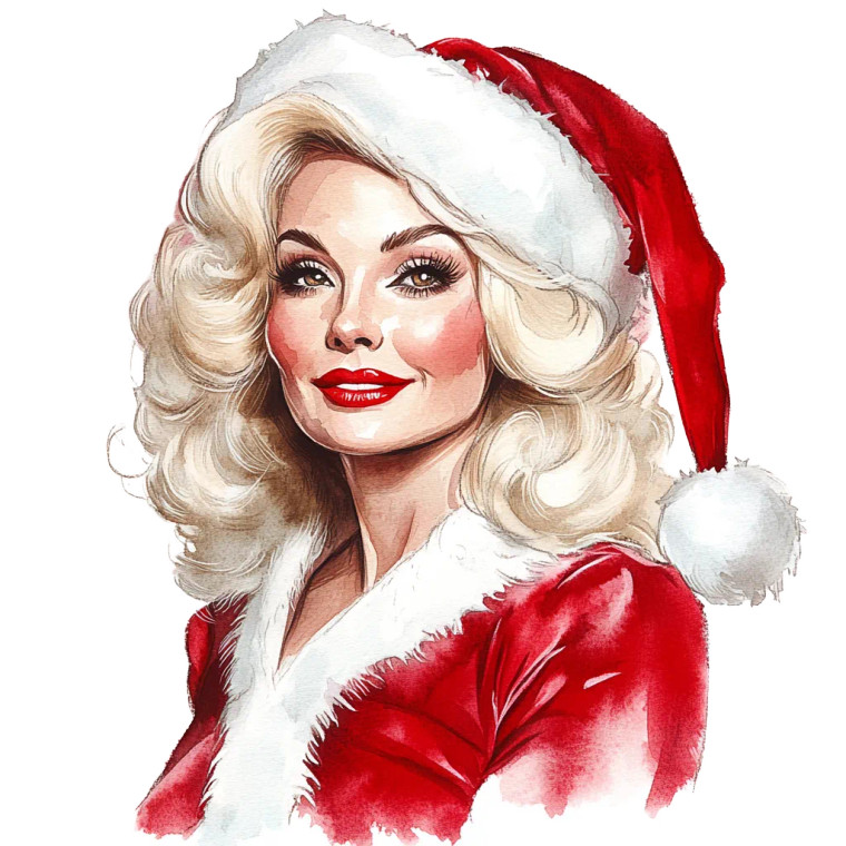 Dolly Parton Santa Vinyl Car Decal Sticker – Waterproof & UV-Resistant 8"