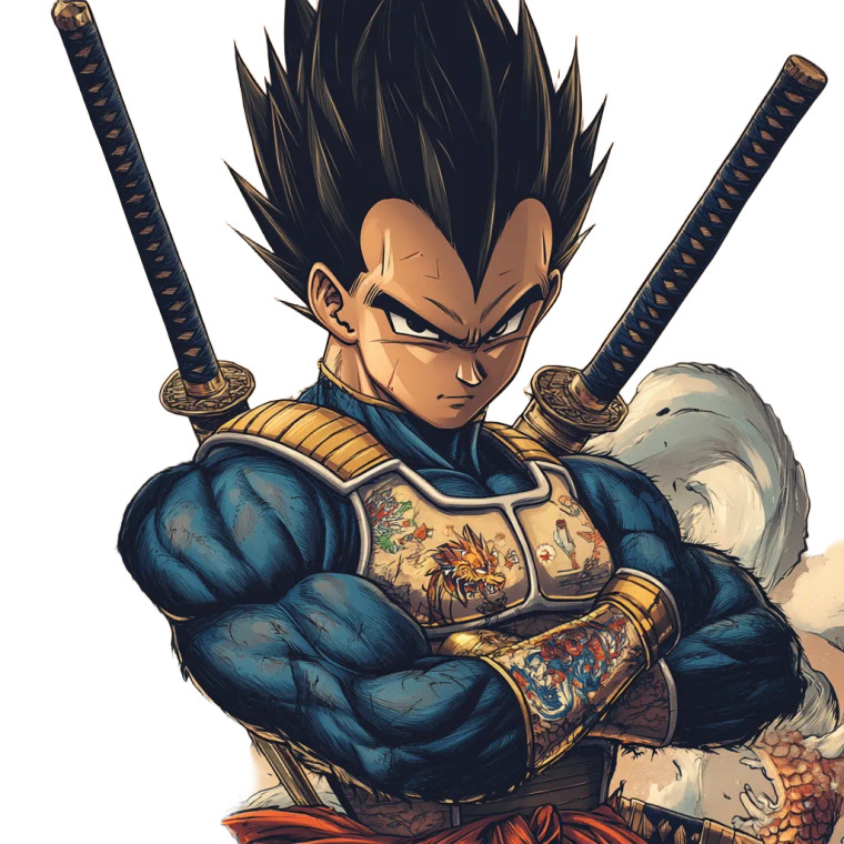 Samurai Vegeta Art Vinyl Car Decal Sticker – Waterproof & UV-Resistant 8"