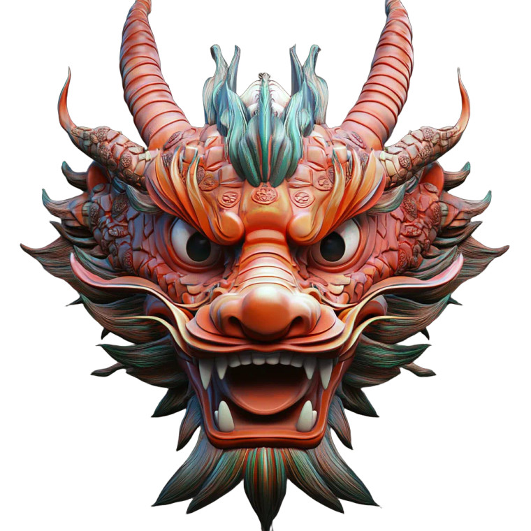 Chinese Dragon Head V11 Vinyl Car Decal Sticker – Waterproof & UV-Resistant 8"
