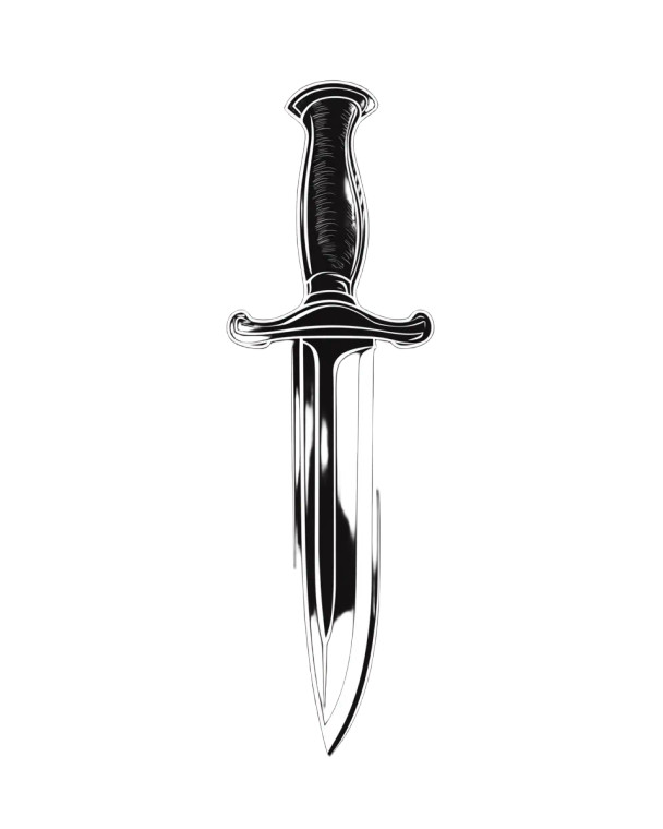 Bowie Knife Outline Vinyl Car Decal Sticker – Waterproof & UV-Resistant 8"