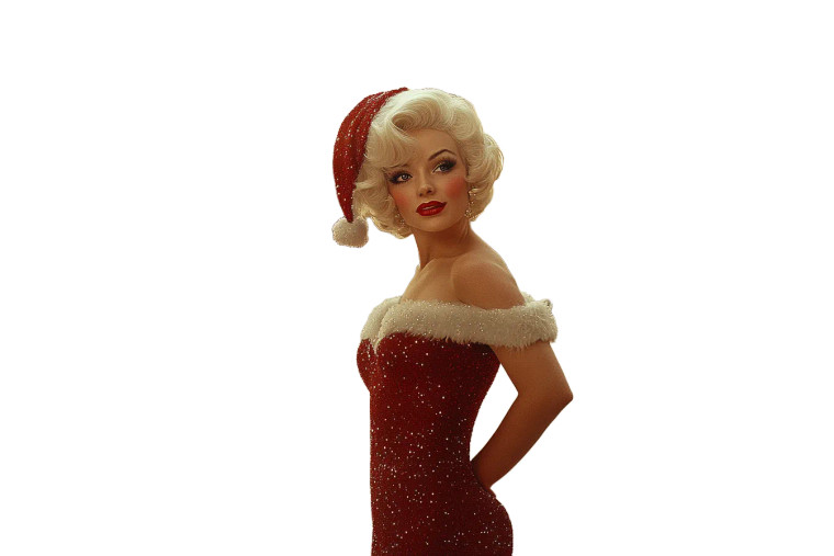 Marilyn As Mrs Claus Vinyl Car Decal Sticker – Waterproof & UV-Resistant 8"