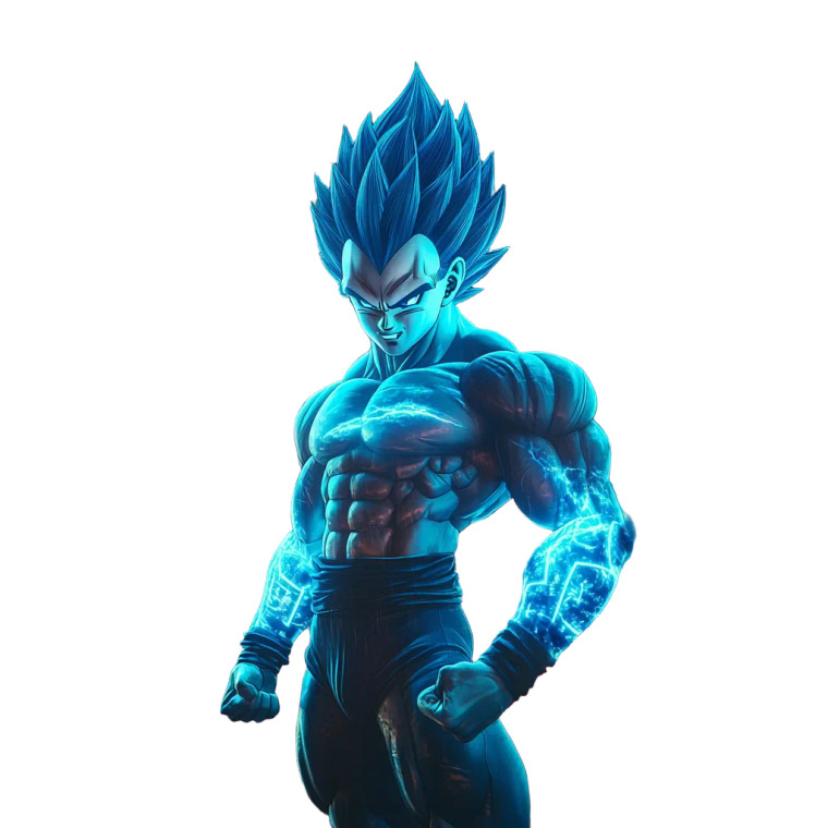 Super Saiyan Blue Vegeta Vinyl Car Decal Sticker – Waterproof & UV-Resistant 8"