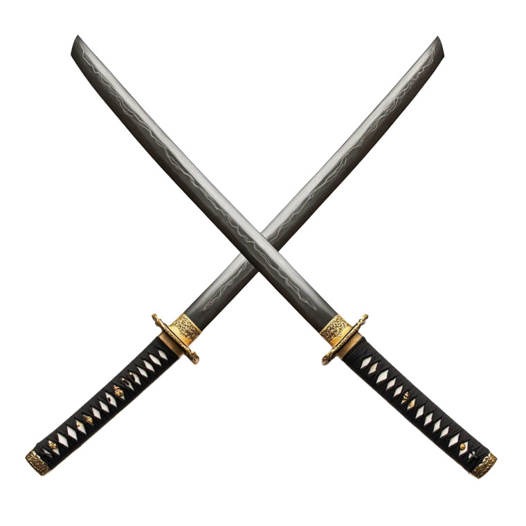 Traditional Katanas Clash Vinyl Car Decal Sticker – Waterproof & UV-Resistant 8"