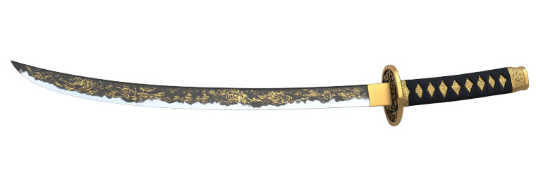 Cursed Runic Katana Vinyl Car Decal Sticker – Waterproof & UV-Resistant 8"