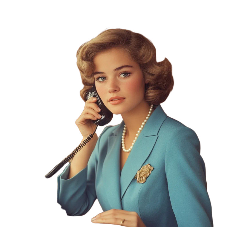 Vintage Receptionist Call Vinyl Car Decal Sticker – Waterproof & UV-Resistant 8"