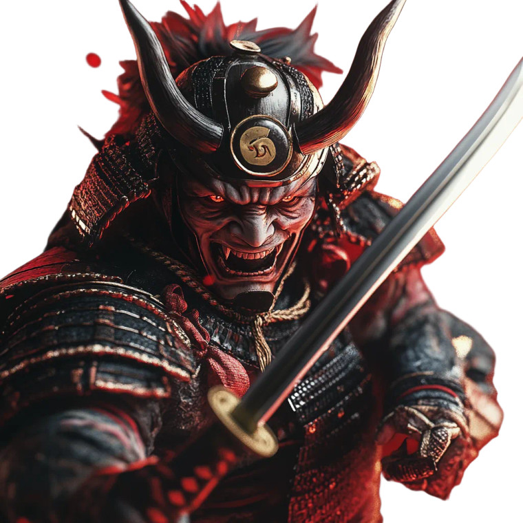 Oni Samurai V7 Vinyl Car Decal Sticker – Waterproof & UV-Resistant 8"