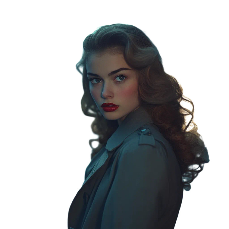 Enigmatic 1940S Woman Vinyl Car Decal Sticker – Waterproof & UV-Resistant 8"