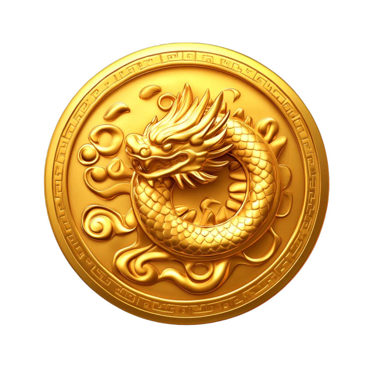 Chinese Gold Coin Vinyl Car Decal Sticker – Waterproof & UV-Resistant 8"