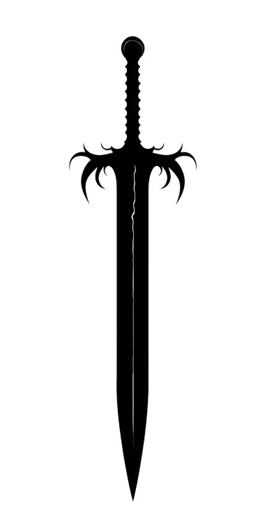 Upright Broadsword Silhouette Vinyl Car Decal Sticker – Waterproof & UV-Resistant 8"