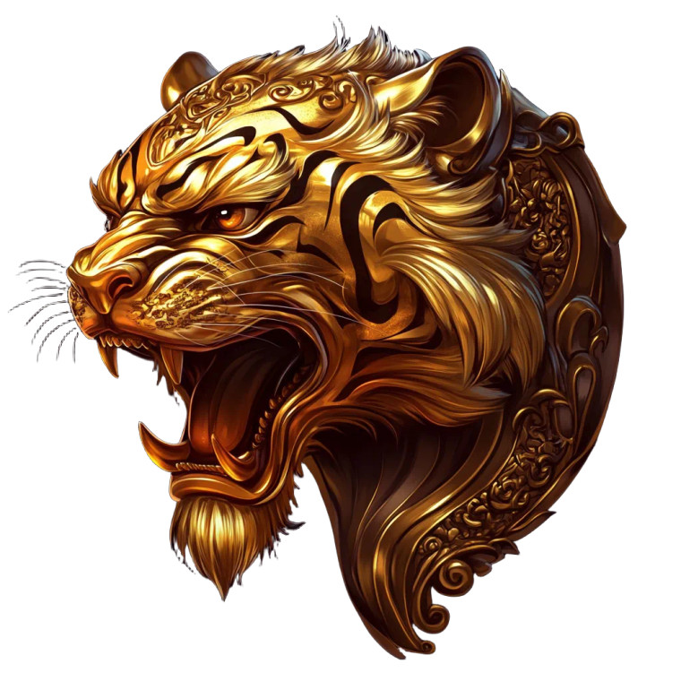 Golden Tiger Icon Vinyl Car Decal Sticker – Waterproof & UV-Resistant 8"