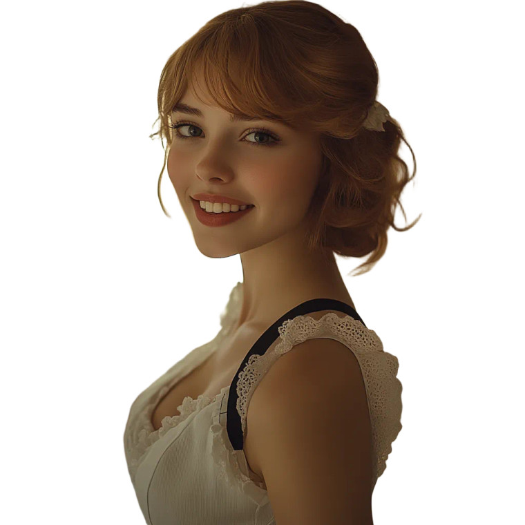 Russian Maid Smiling Vinyl Car Decal Sticker – Waterproof & UV-Resistant 8"