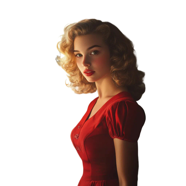 Blonde In Red Dress V3 Vinyl Car Decal Sticker – Waterproof & UV-Resistant 8"