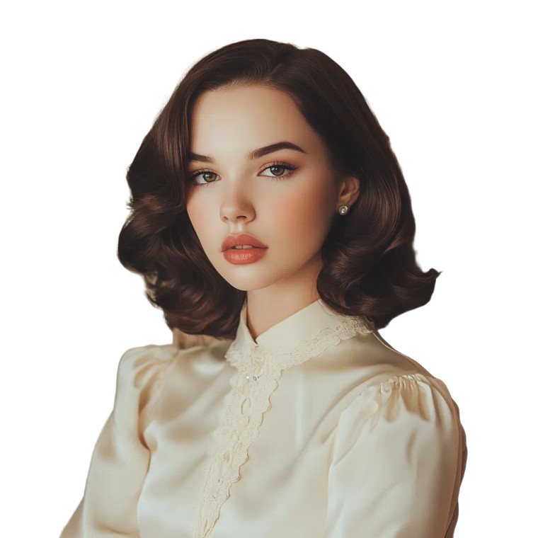 Elegant Chocolate-Haired Woman Vinyl Car Decal Sticker – Waterproof & UV-Resistant 8"