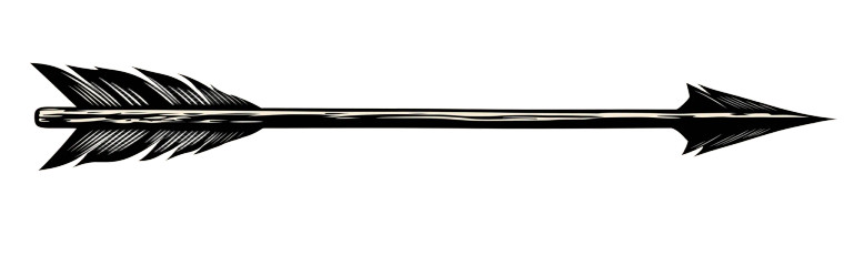 Woodcut Style Arrow Vinyl Car Decal Sticker – Waterproof & UV-Resistant 8"