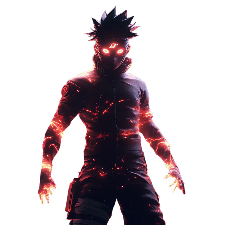 Naruto Glowing Pose Vinyl Car Decal Sticker – Waterproof & UV-Resistant 8"