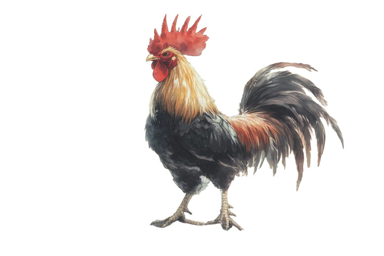 Anime Style Rooster Vinyl Car Decal Sticker – Waterproof & UV-Resistant 8"