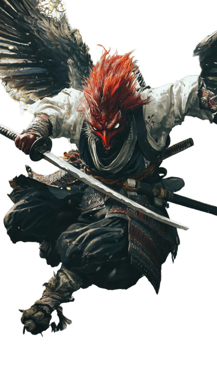 Fierce Tengu Yokai Vinyl Car Decal Sticker – Waterproof & UV-Resistant 8"