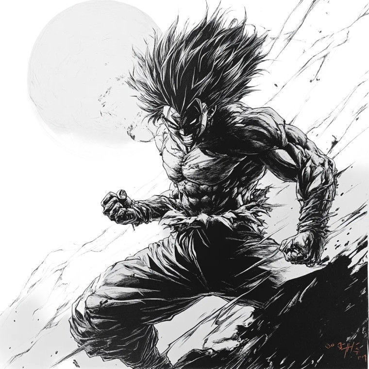 Goku Wrightson Style Vinyl Car Decal Sticker – Waterproof & UV-Resistant 8"