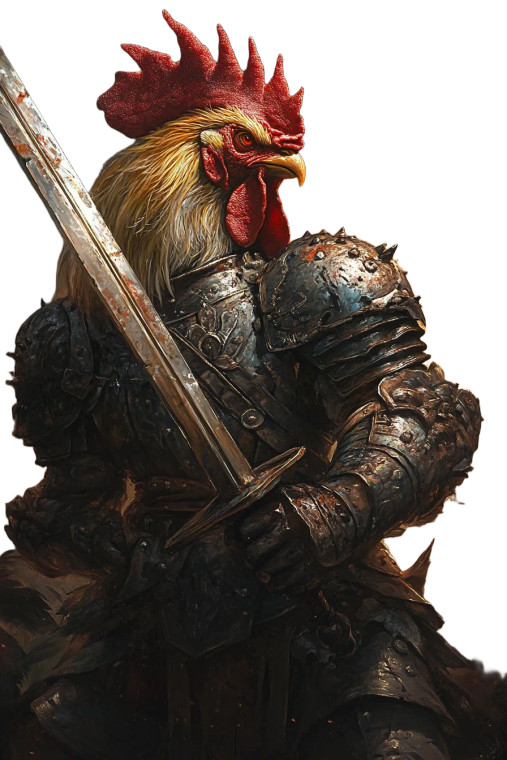 Knightly Rooster Duel Vinyl Car Decal Sticker – Waterproof & UV-Resistant 8"