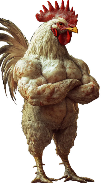 Muscled Lean Chicken Vinyl Car Decal Sticker – Waterproof & UV-Resistant 8"