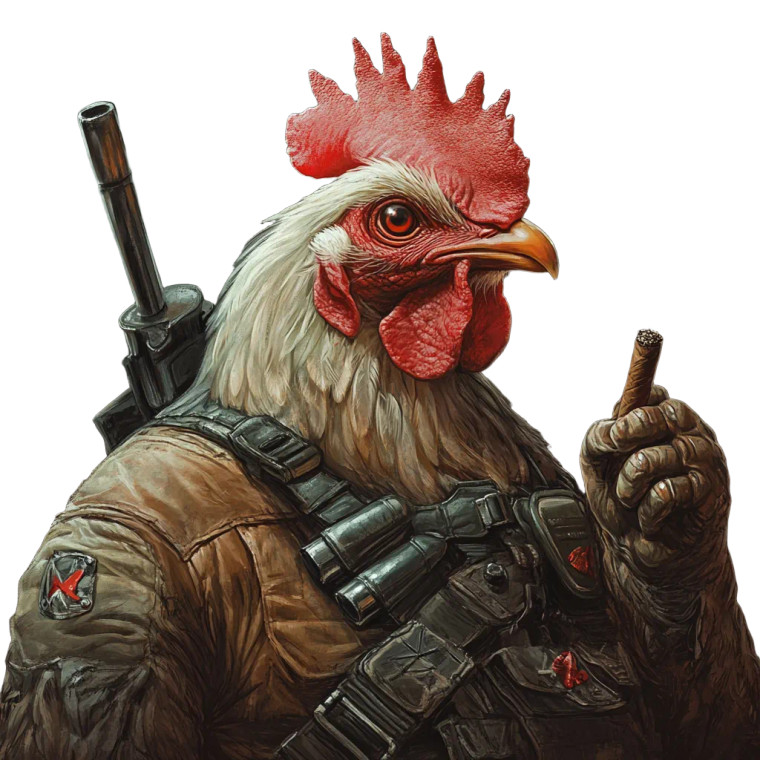 Combat Hen Vinyl Car Decal Sticker – Waterproof & UV-Resistant 8"