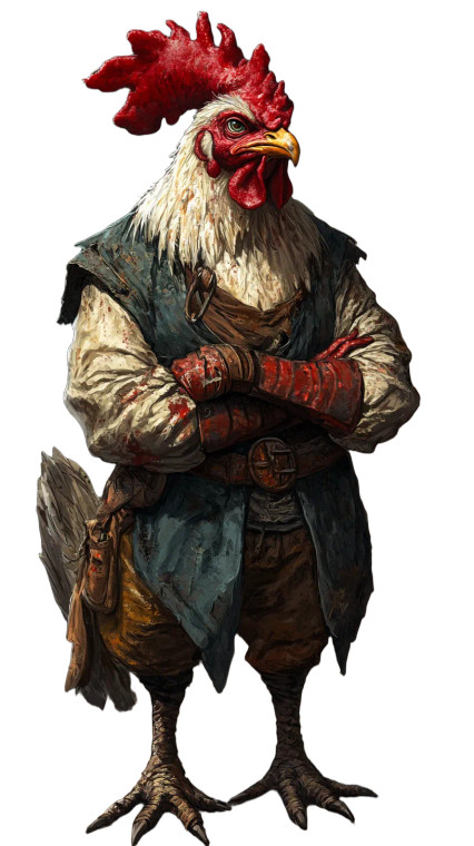 Grizzled Jester Chicken Vinyl Car Decal Sticker – Waterproof & UV-Resistant 8"