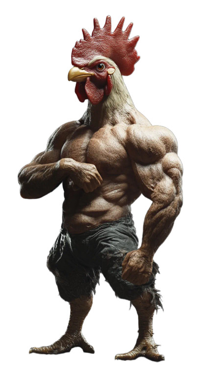 Muscular Chicken Physiculturist Vinyl Car Decal Sticker – Waterproof & UV-Resistant 8"