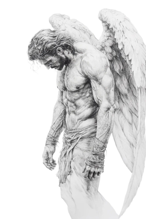 Human Nephilim Drawing Vinyl Car Decal Sticker – Waterproof & UV-Resistant 8"