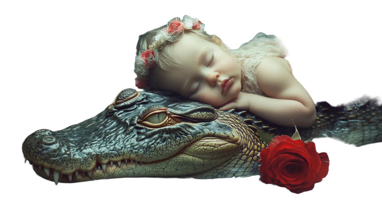 Baby On Crocodile Vinyl Car Decal Sticker – Waterproof & UV-Resistant 8" Baby On Crocodile Vinyl Car Decal Sticker – Waterproof & UV-Resistant 8"