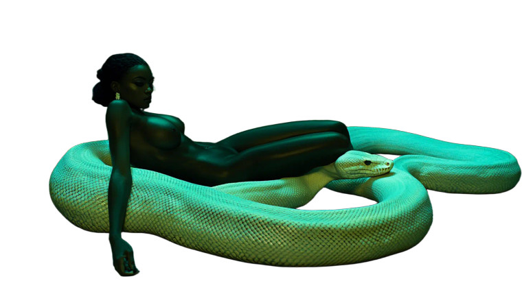 Enchanted Serpent Embrace Vinyl Car Decal Sticker – Waterproof & UV-Resistant 8"