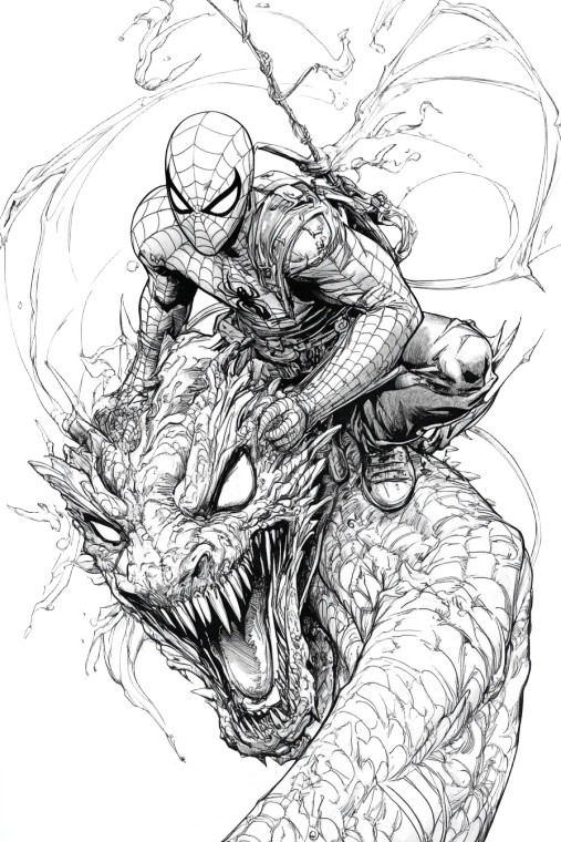 Spiderman Riding Dragon Vinyl Car Decal Sticker – Waterproof & UV-Resistant 8"