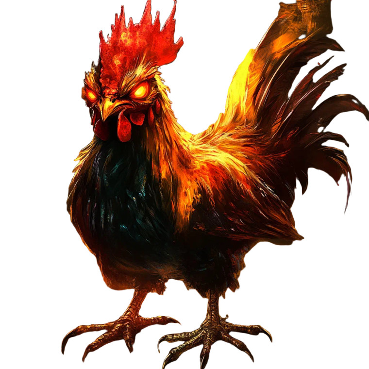 Demon Fire Chicken Vinyl Car Decal Sticker – Waterproof & UV-Resistant 8"