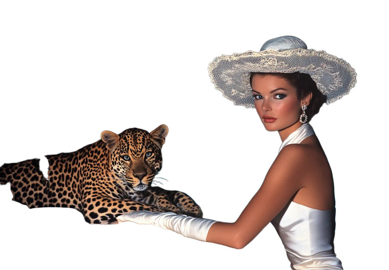 Elegant Woman With Leopard Vinyl Car Decal Sticker – Waterproof & UV-Resistant 8"