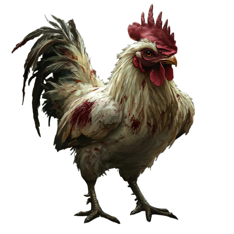 Barbaric Fantasy Chicken Vinyl Car Decal Sticker – Waterproof & UV-Resistant 8"