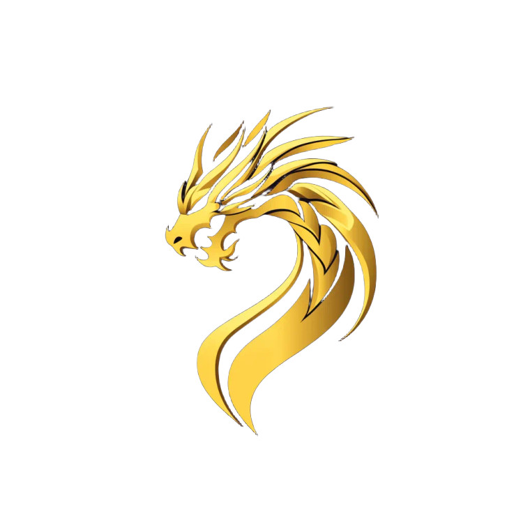 Golden Dragon Logo V3 Vinyl Car Decal Sticker – Waterproof & UV-Resistant 8"