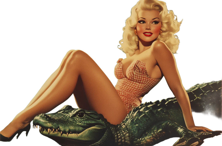 Vintage Alligator Poster V7 Vinyl Car Decal Sticker – Waterproof & UV-Resistant 8"