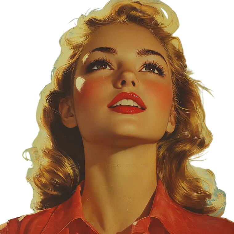 Vintage Girl Poster Vinyl Car Decal Sticker – Waterproof & UV-Resistant 8"